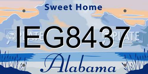 IEG8437 Alabama License Plate
