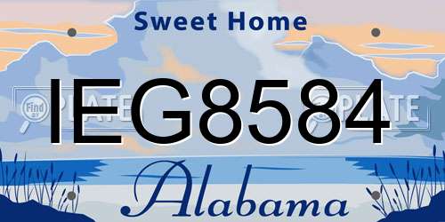 IEG8584 Alabama License Plate