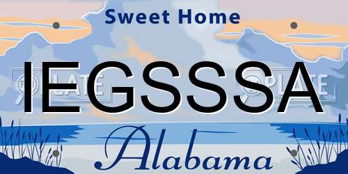 IEGSSSA Alabama License Plate