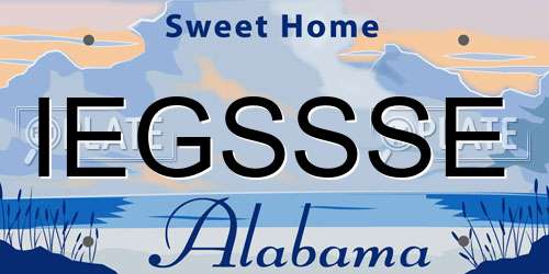 IEGSSSE Alabama License Plate