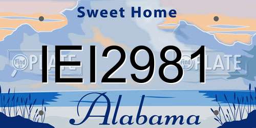 IEI2981 Alabama License Plate