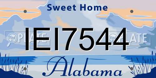 IEI7544 Alabama License Plate