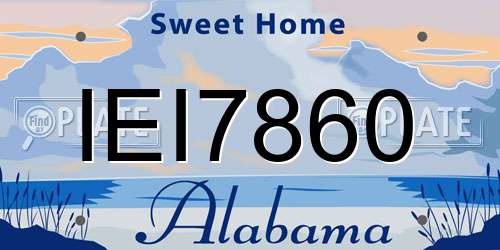 IEI7860 Alabama License Plate