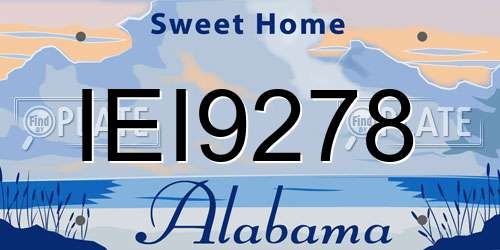 IEI9278 Alabama License Plate