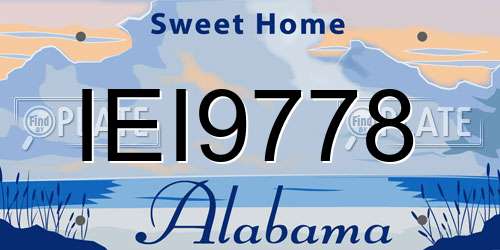 IEI9778 Alabama License Plate