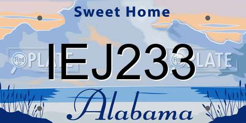 IEJ233 Alabama License Plate
