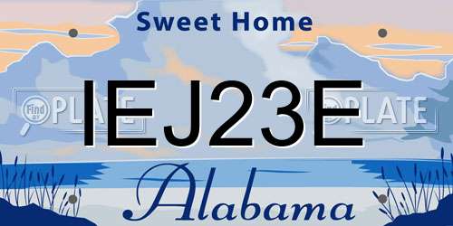 IEJ23E Alabama License Plate