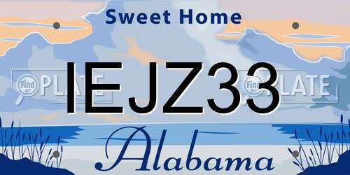 IEJZ33 Alabama License Plate