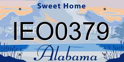 IEO0379 Alabama License Plate