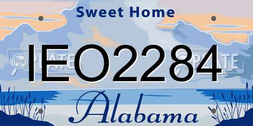 IEO2284 Alabama License Plate