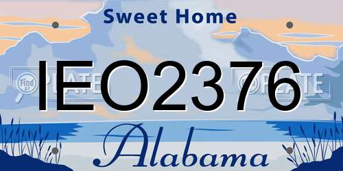 IEO2376 Alabama License Plate