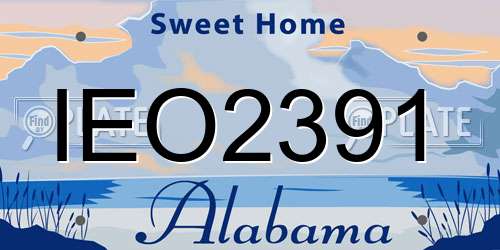 IEO2391 Alabama License Plate