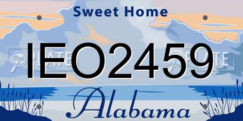 IEO2459 Alabama License Plate