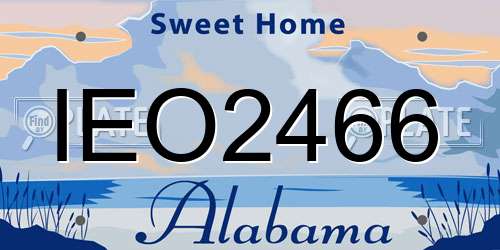 IEO2466 Alabama License Plate