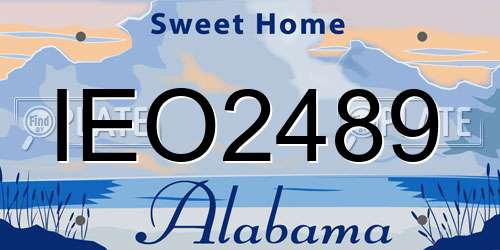 IEO2489 Alabama License Plate