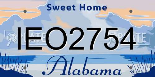 IEO2754 Alabama License Plate
