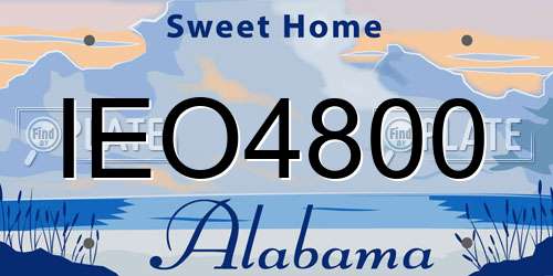 IEO4800 Alabama License Plate