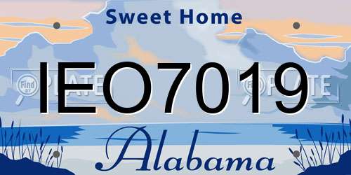IEO7019 Alabama License Plate