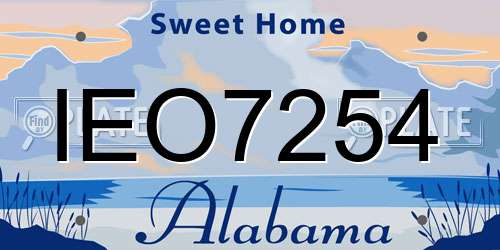IEO7254 Alabama License Plate