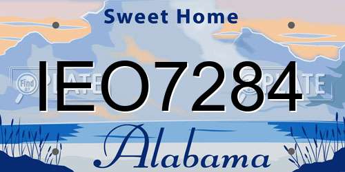 IEO7284 Alabama License Plate