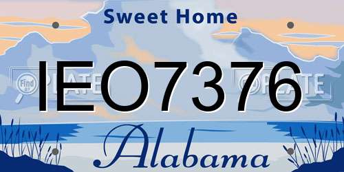 IEO7376 Alabama License Plate