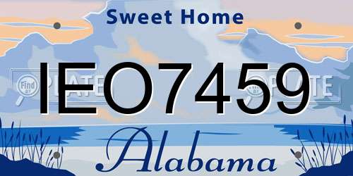 IEO7459 Alabama License Plate