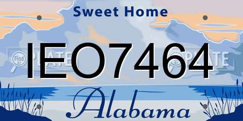 IEO7464 Alabama License Plate