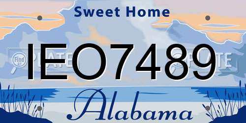 IEO7489 Alabama License Plate