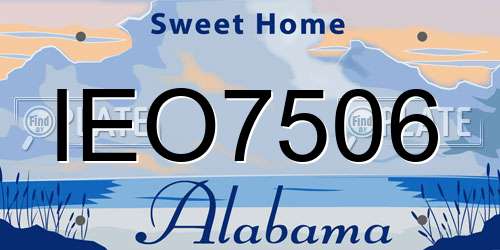 IEO7506 Alabama License Plate