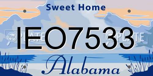 IEO7533 Alabama License Plate