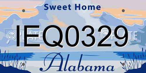 IEQ0329 Alabama License Plate