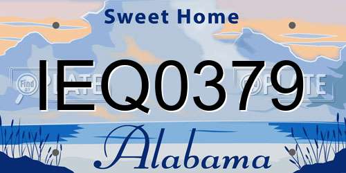IEQ0379 Alabama License Plate
