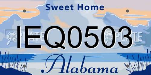 IEQ0503 Alabama License Plate