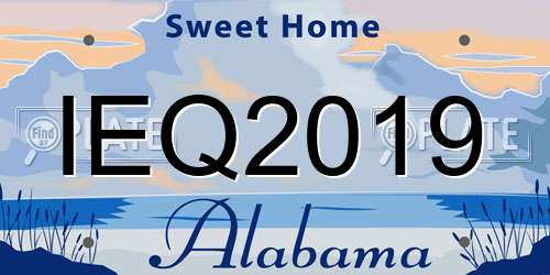 IEQ2019 Alabama License Plate