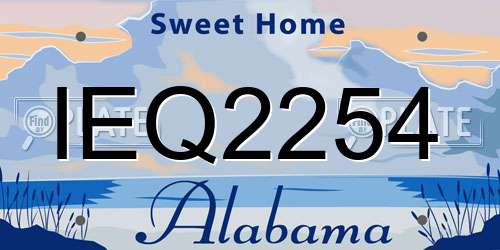 IEQ2254 Alabama License Plate