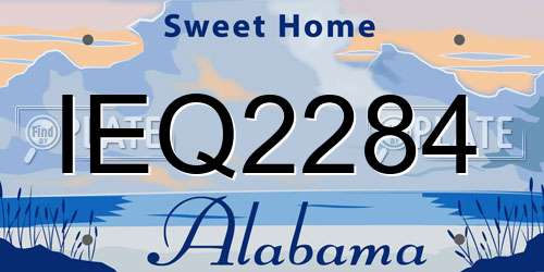 IEQ2284 Alabama License Plate
