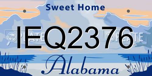 IEQ2376 Alabama License Plate