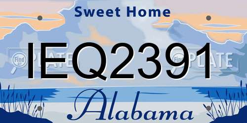 IEQ2391 Alabama License Plate