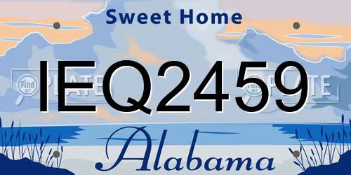 IEQ2459 Alabama License Plate