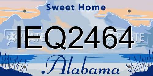 IEQ2464 Alabama License Plate
