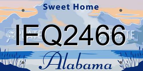 IEQ2466 Alabama License Plate