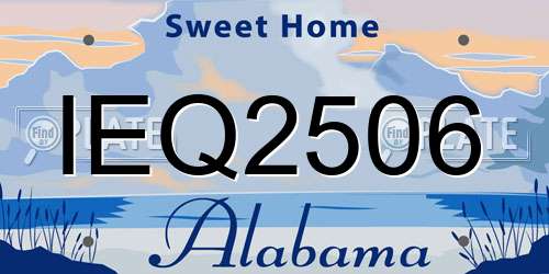 IEQ2506 Alabama License Plate