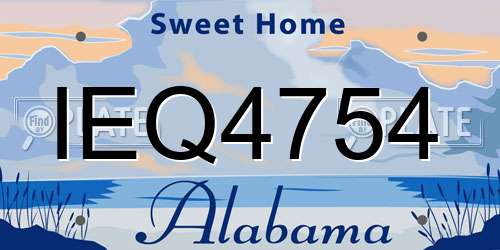 IEQ4754 Alabama License Plate