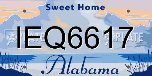 IEQ6617 Alabama License Plate