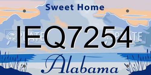 IEQ7254 Alabama License Plate