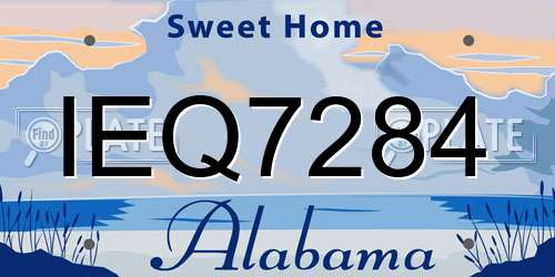 IEQ7284 Alabama License Plate