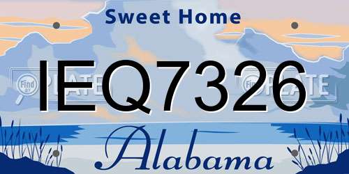 IEQ7326 Alabama License Plate