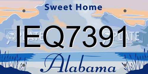 IEQ7391 Alabama License Plate