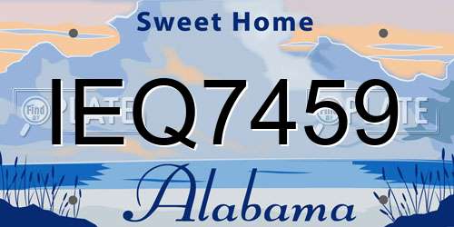 IEQ7459 Alabama License Plate