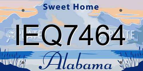 IEQ7464 Alabama License Plate